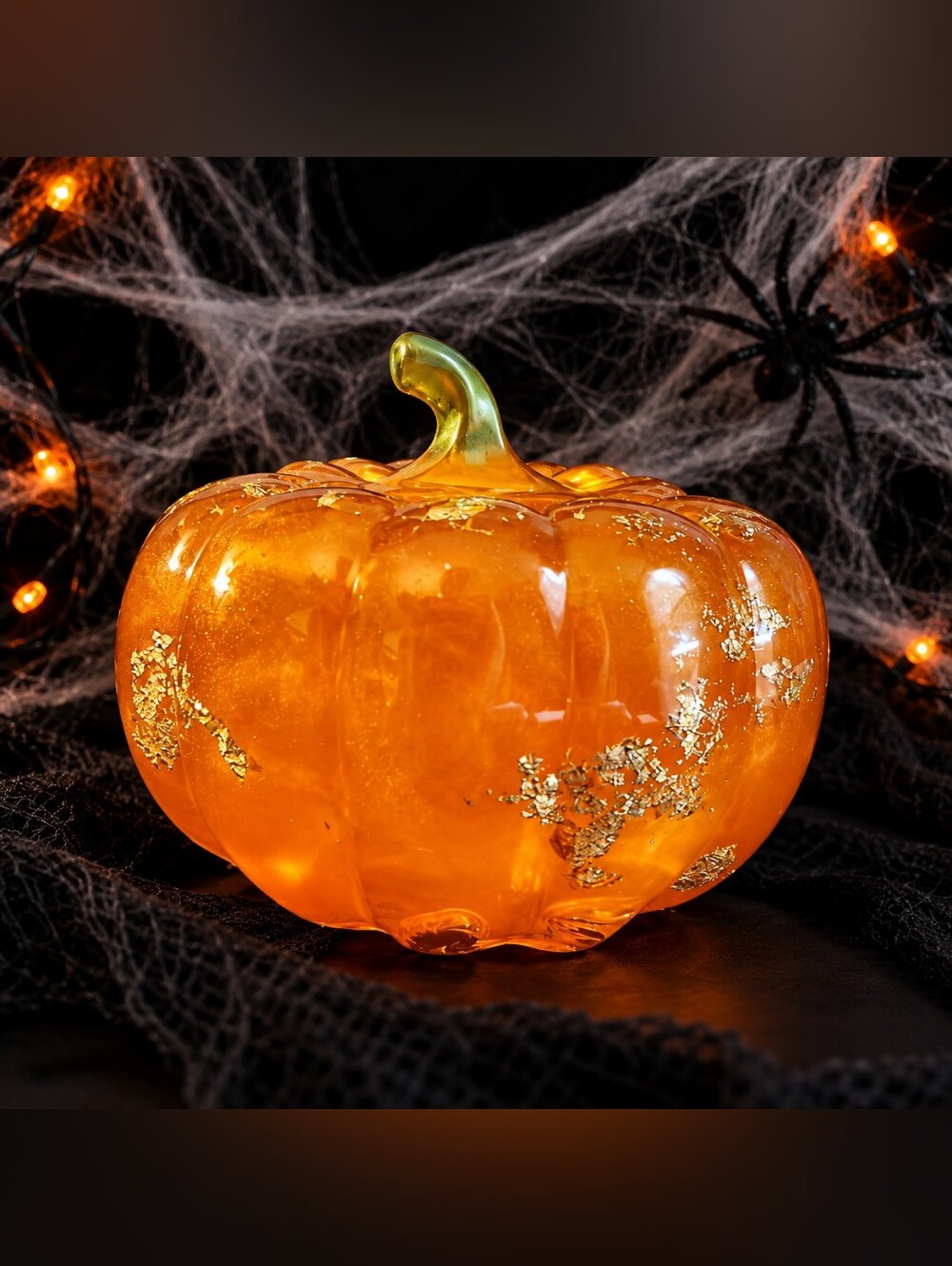Handcrafted Resin Pumpkin Trinket Jar